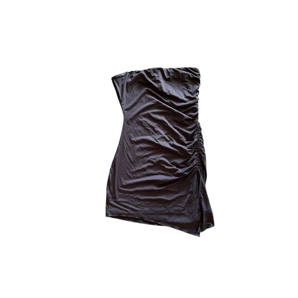 Princess Polly Womens Grey Asymmetric Hem Adjustable Ruched Side Caprani Dress 8 - Picture 7 of 10